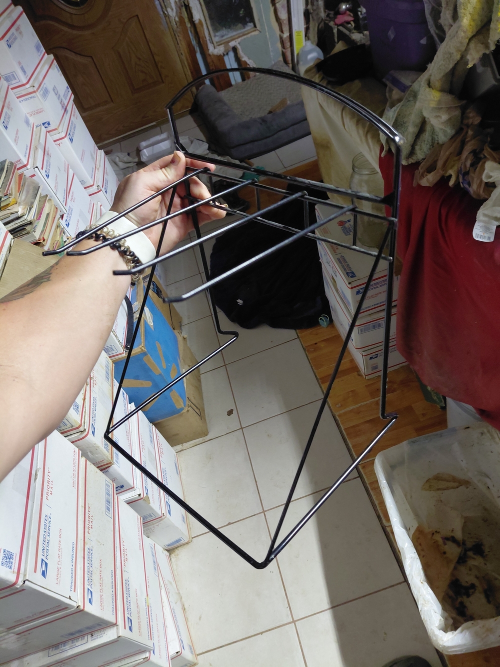 Black Metal Folding Drying Rack - Compact Home Laundry Stand